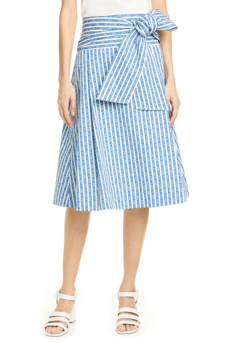 Gemini Link Stripe Wrap Skirt, Main, color, GEMINI LINK BLOOM STRIPE