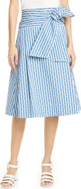 Tory Burch Gemini Link Stripe Wrap Skirt