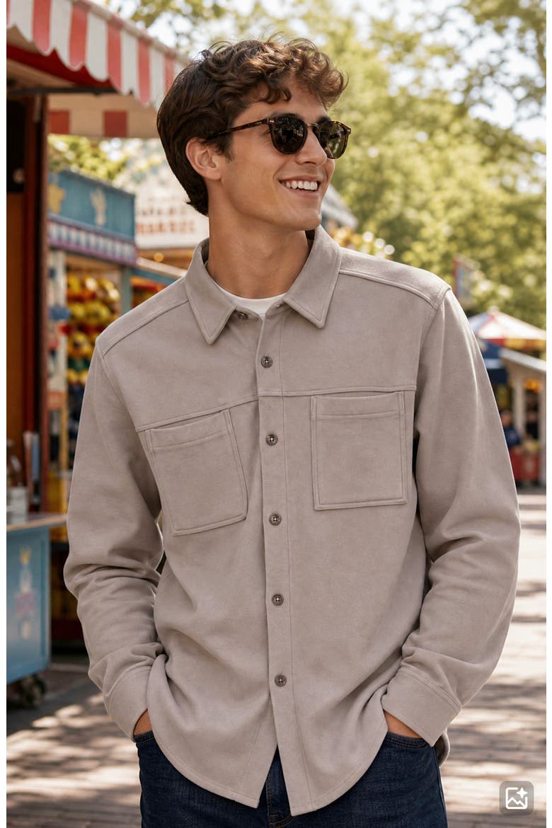 Heavyweight Shirt Jacket, Alternate, color, ROCK RIDGE