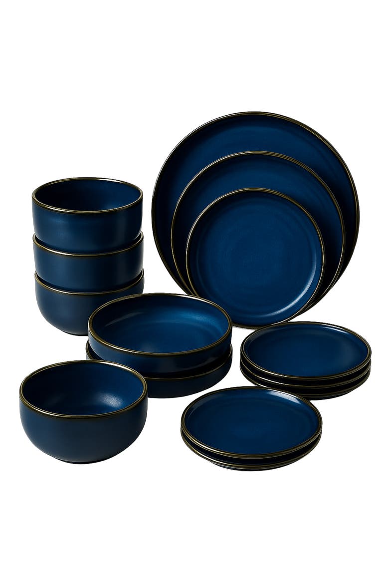 Le Gourmand Dinnerware Set, 16 Pieces, Main, color, Indigo