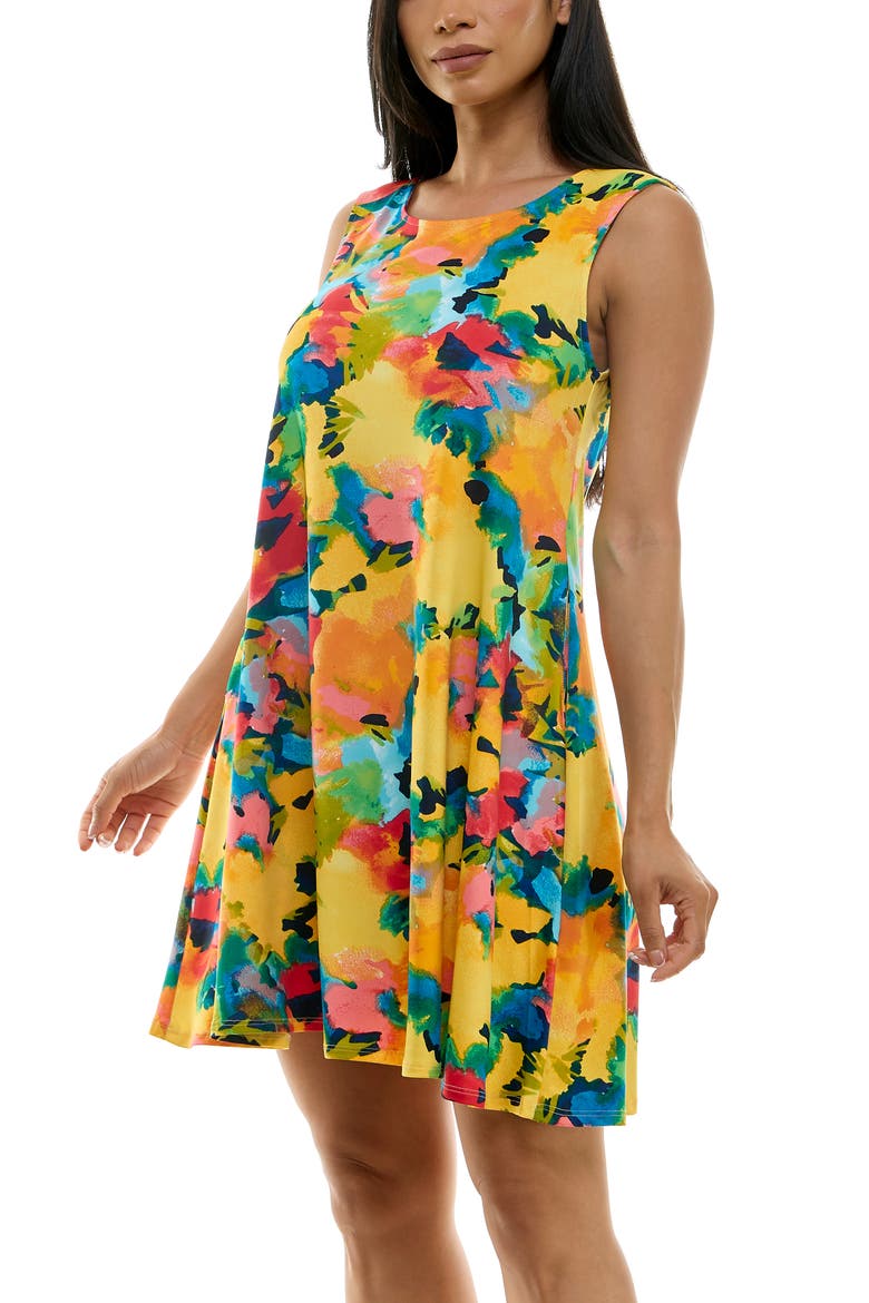 Scoop Neck Sleeveless Dress, Alternate, color, LEMON/CHERRY MULTI