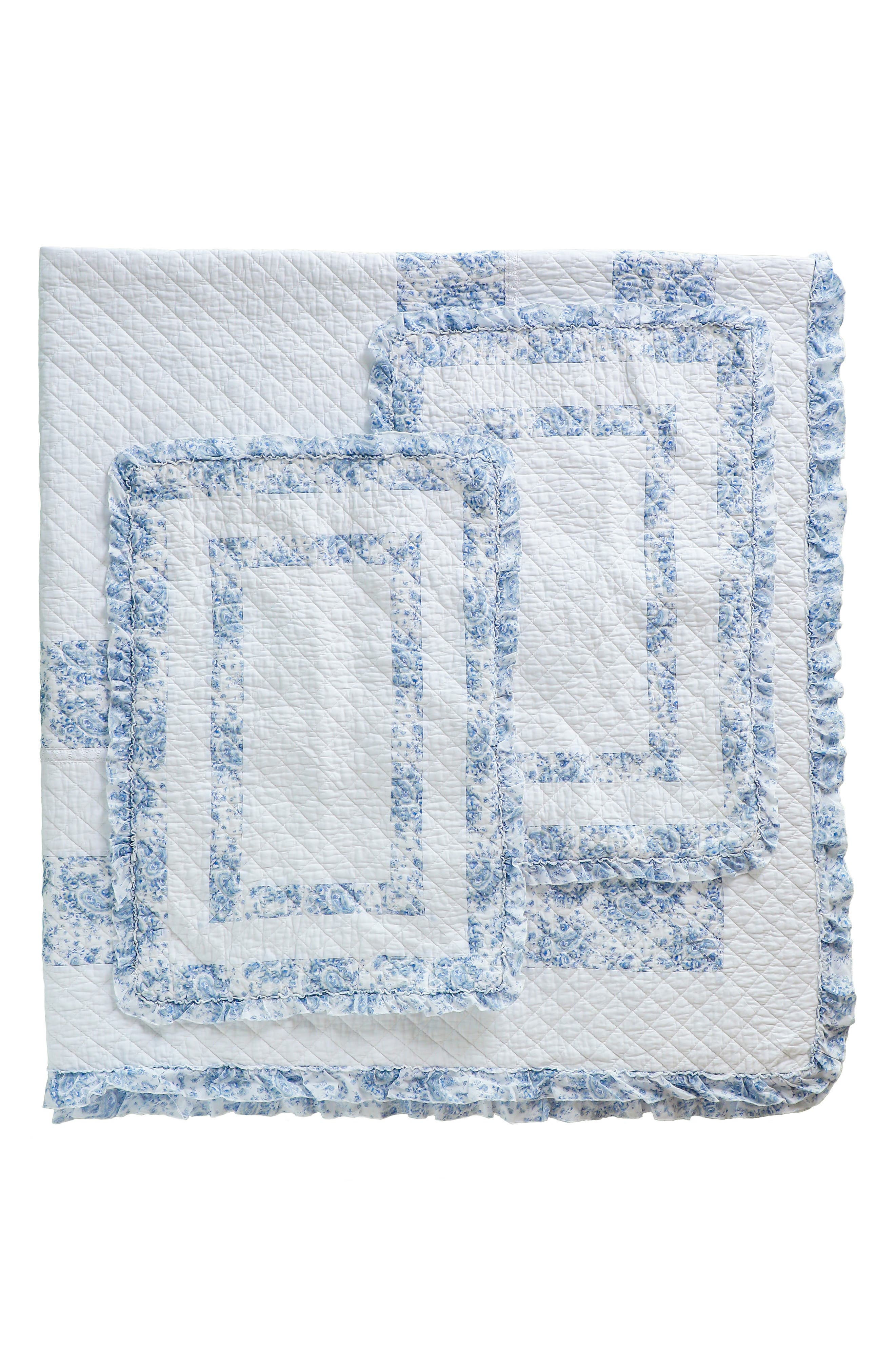 MELANGE HOME Soft Garden Ruffle Quilt Set - King