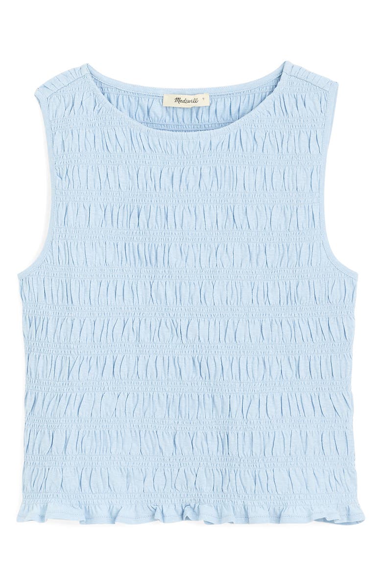 Madewell Smocked Tank Top, Alternate, color, Light Pool