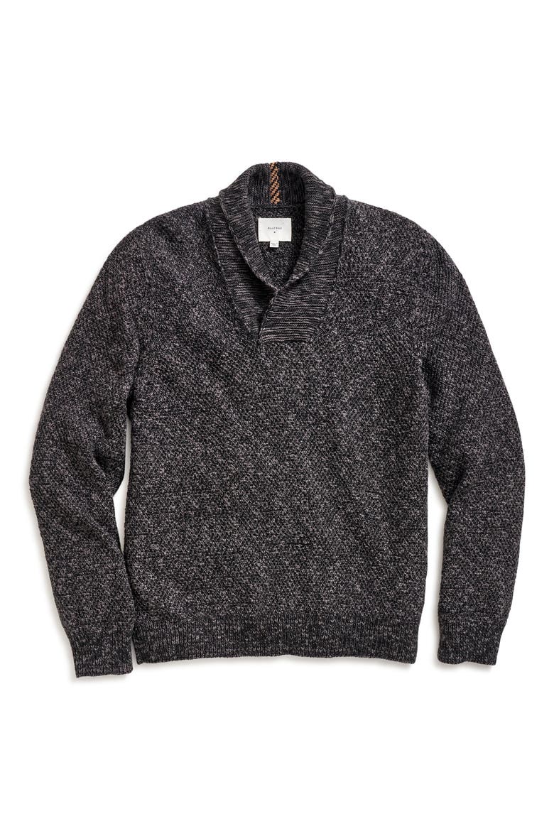 Marled Cotton Shawl Collar Sweater, Alternate, color, CHARCOAL MULTI