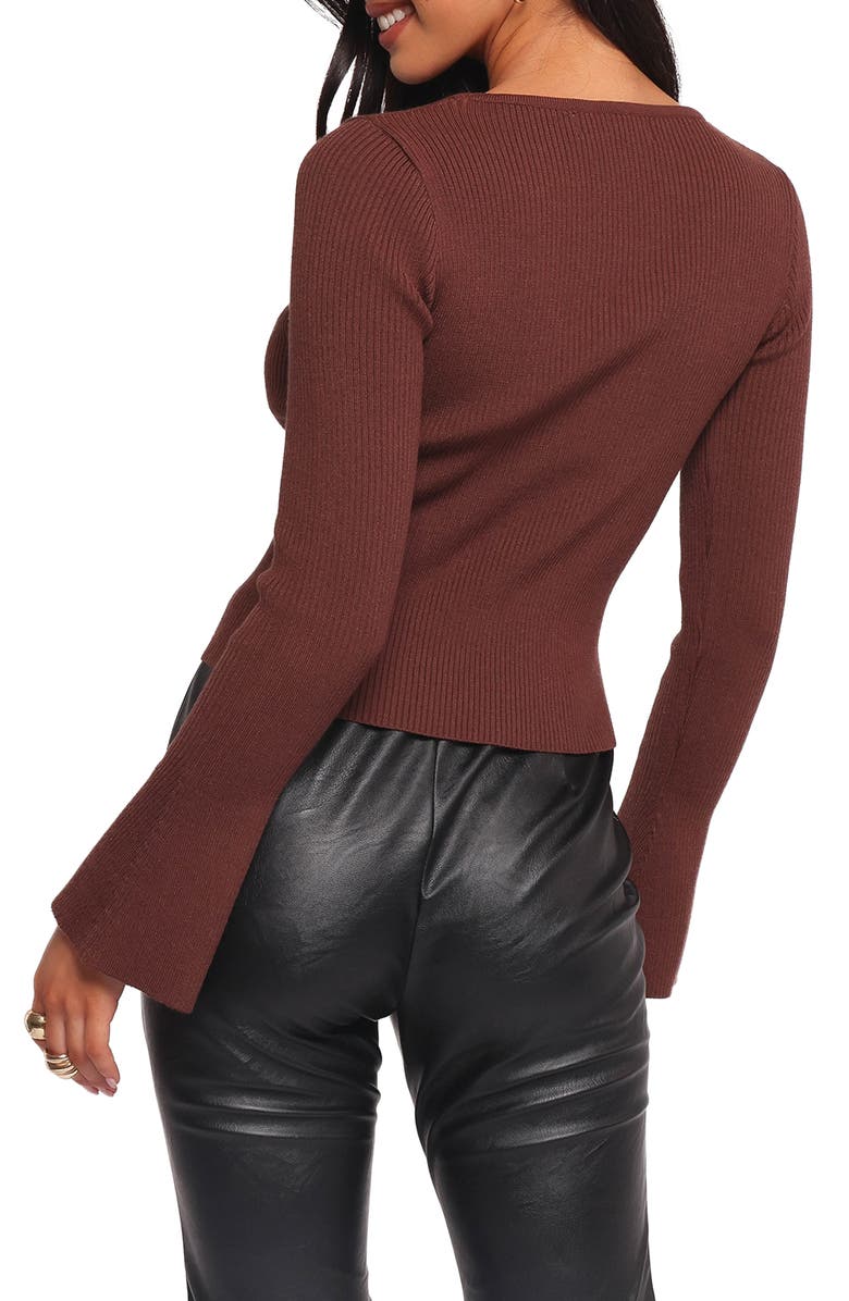 Petal & Pup Rosienna Cutout Rib Top, Alternate, color, Chocolate