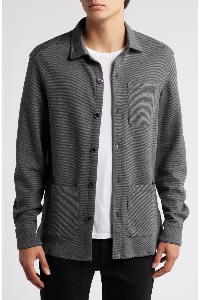 Lockhead Cotton Blend Knit Overshirt, Alternate, color, DARK GREY