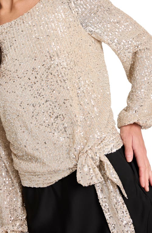 Tahari Asl Sequin Top In Neutral