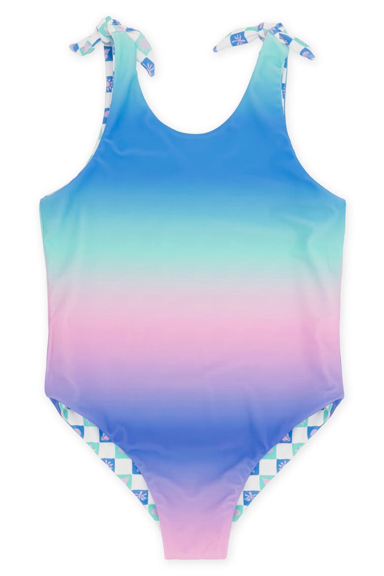 Kids' Skye Reversible UPF 50+ One-Piece Swimsuit, Alternate, color, BLUE MULTI