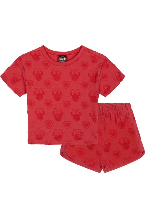Minnie Mouse Loop Terry T-shirt And Shorts Set (toddler, Little Kid & Big Kid)