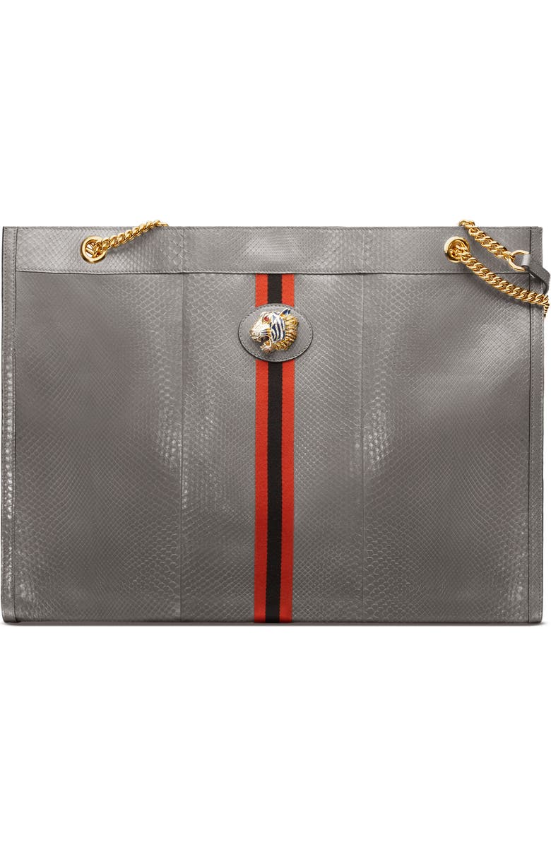 Gucci Maxi Genuine Python Tote, Main, color,