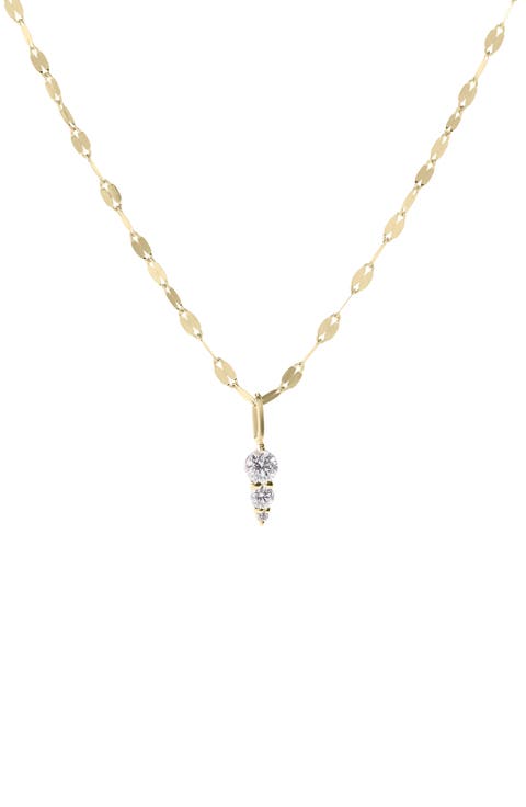 14K Gold Diamond Spike Pendant Necklace