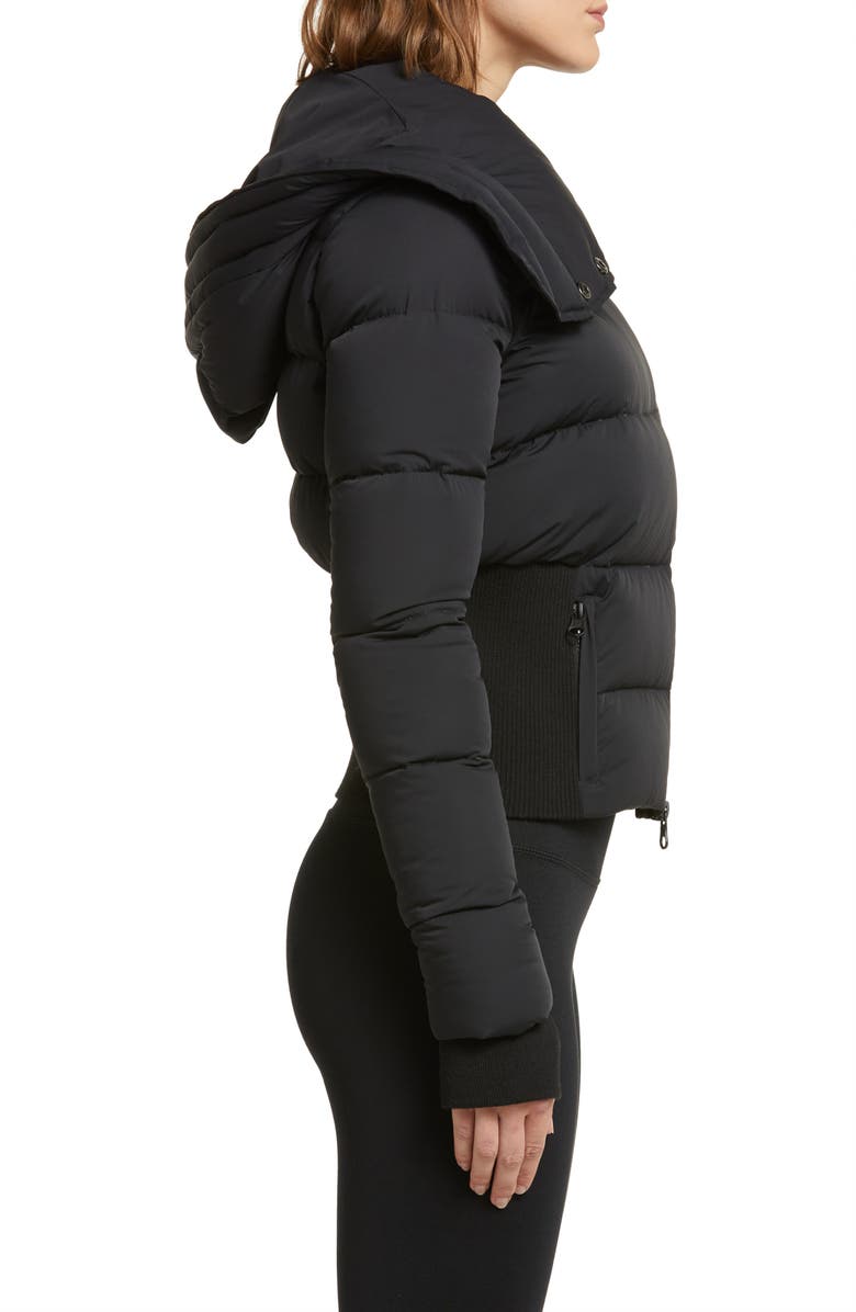 Blanc Noir Asymmetric Zip Crop Puffer Jacket, Alternate, color, 