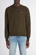McQueen Embroidered Skull Wool Crewneck Sweater