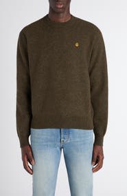 McQueen Embroidered Skull Wool Crewneck Sweater