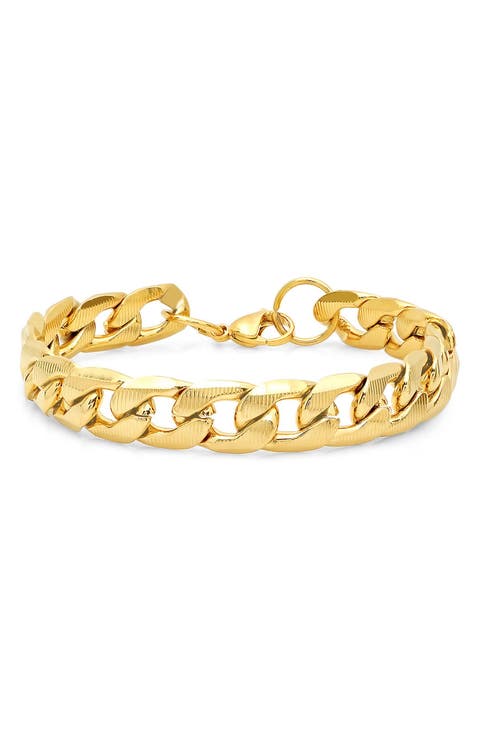 Men's 18k Gold Plated Curb Link Bracelet