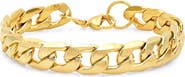 STEELTIME Men's 18k Gold Plated Curb Link Bracelet