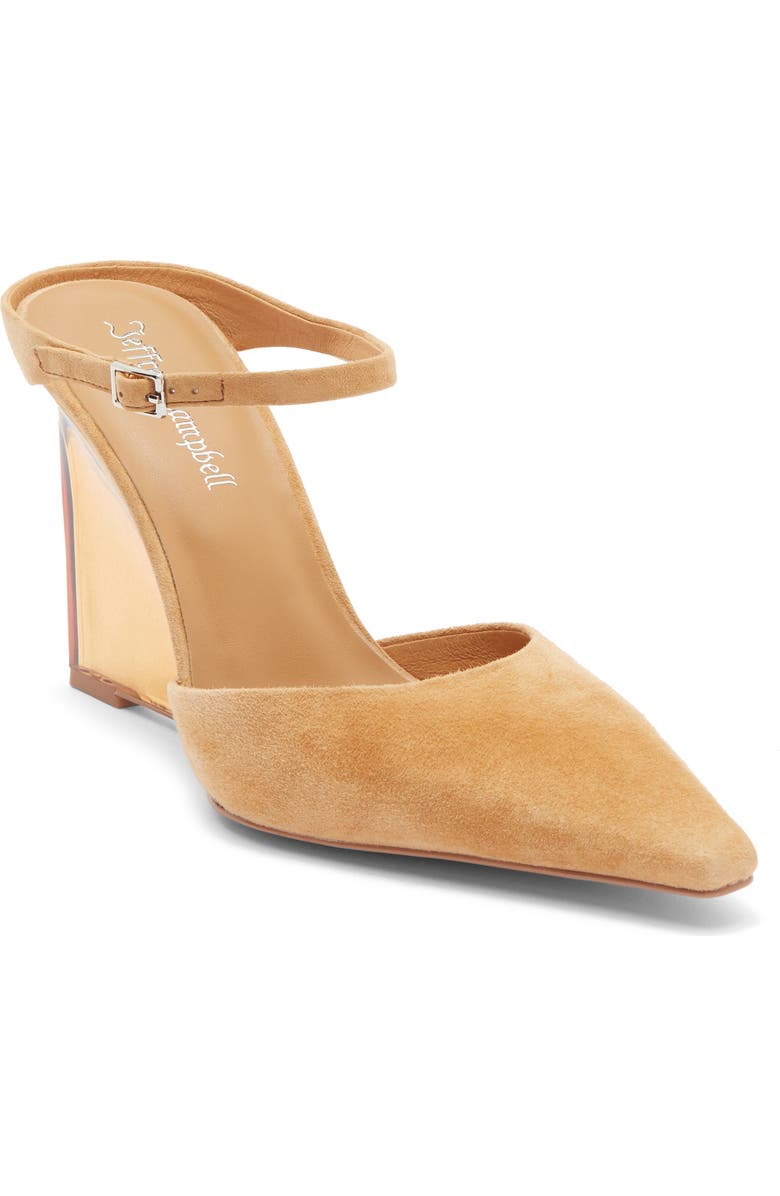 Jeffrey Campbell Maribelle Wedge Mule, Main, color, Camel Suede