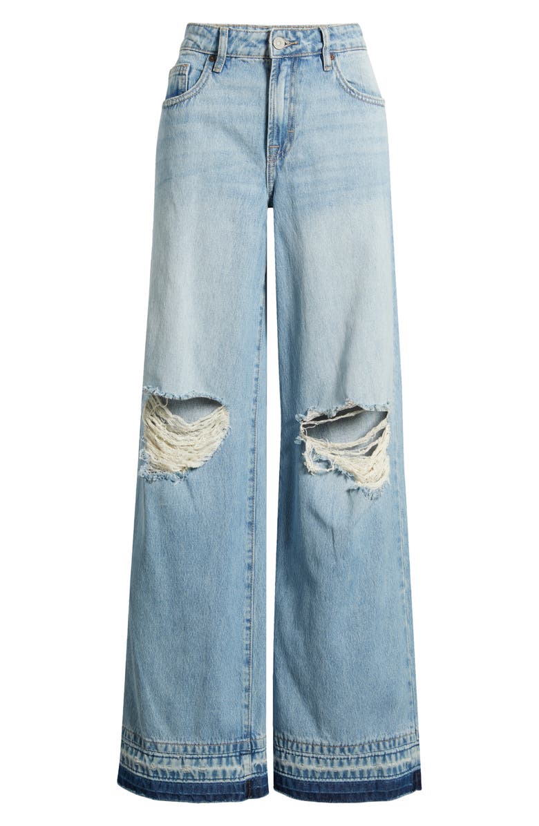 HIDDEN JEANS Ripped & Distressed Extra Wide Leg Jeans, Alternate, color, Medium Wash