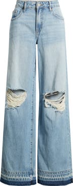 HIDDEN JEANS Ripped & Distressed Extra Wide Leg Jeans