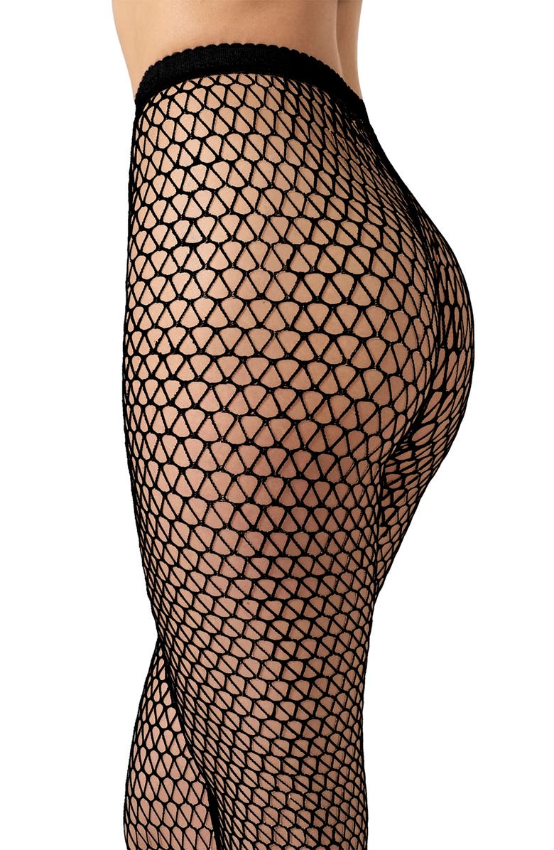 Wolford Fishnet Tights, Alternate, color, Black