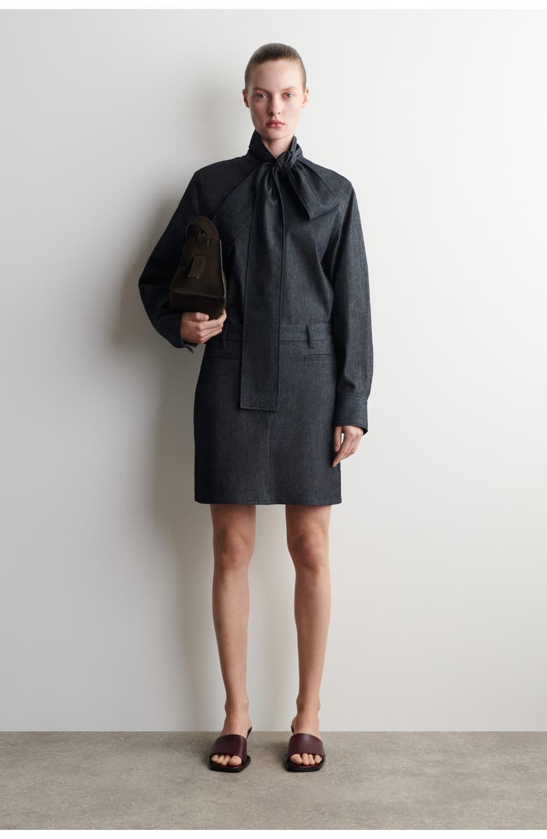 COS Denim Mini Skirt, Main, color, Indigo