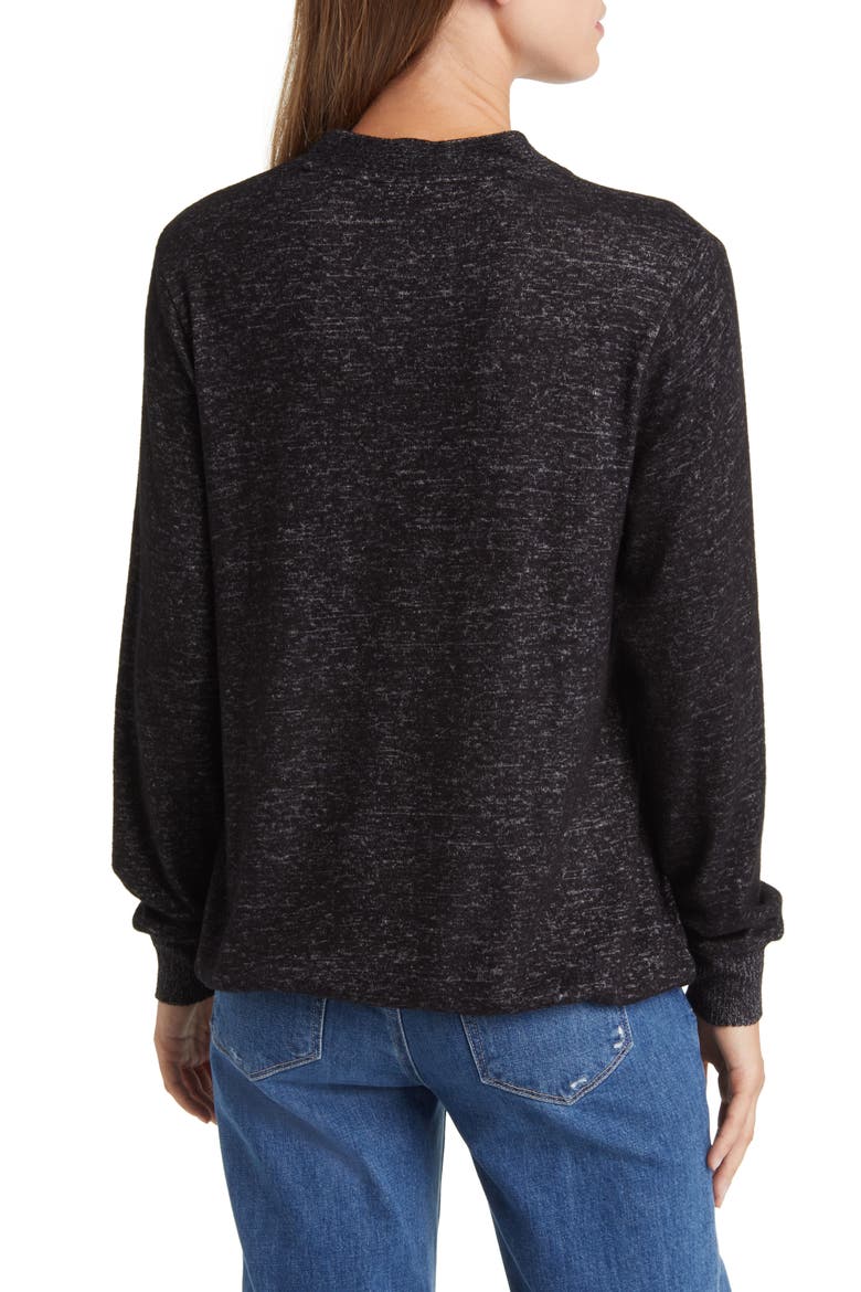 Cozy Surplice Top, Alternate, color, RAVEN BLACK MIX