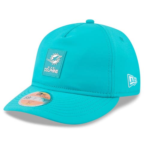 Men's New Era Aqua Miami Dolphins 2025 Sideline  Retro Crown 59FIFTY Fitted Hat