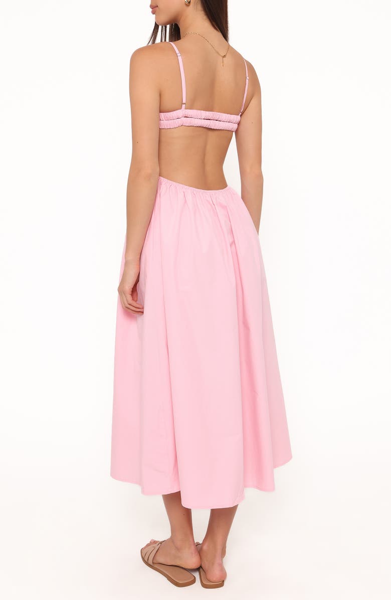 Petal & Pup Venice Open Back Cotton Midi Dress, Alternate, color, Pink