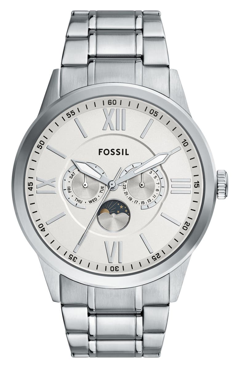 Fossil Flynn Multifunction Bracelet Watch, 48mm, Main, color,