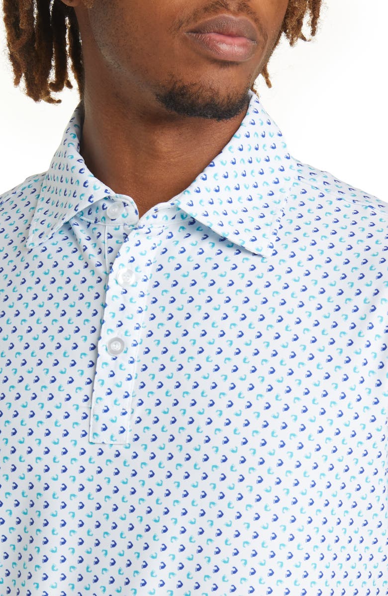 Barbell Apparel Men's Print Flex Performance Polo, Alternate, color, 