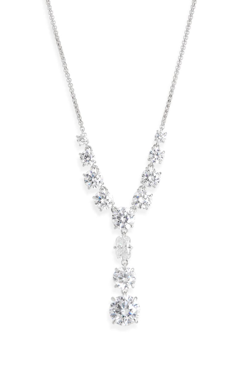 Nadri Stellar Cubic Zirconia Y-Necklace, Main, color, Rhodium