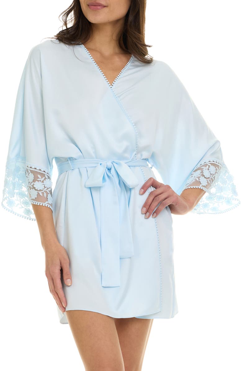 Flora Nikrooz Kylie Charm Satin Wrap, Alternate, color, Ice Blue