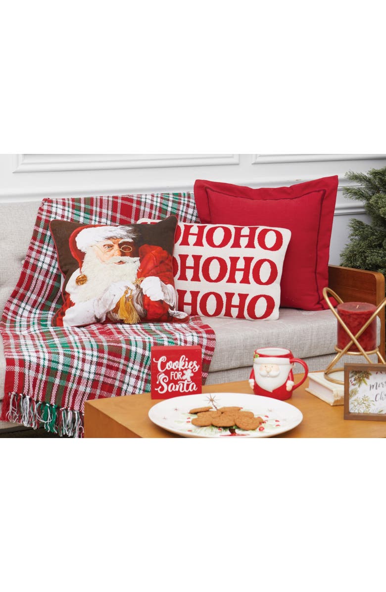 C&F Home Santa Claus With Toys Printed and Embroidered Christmas Throw Pillow, 18" x 18", Alternate, color, Black