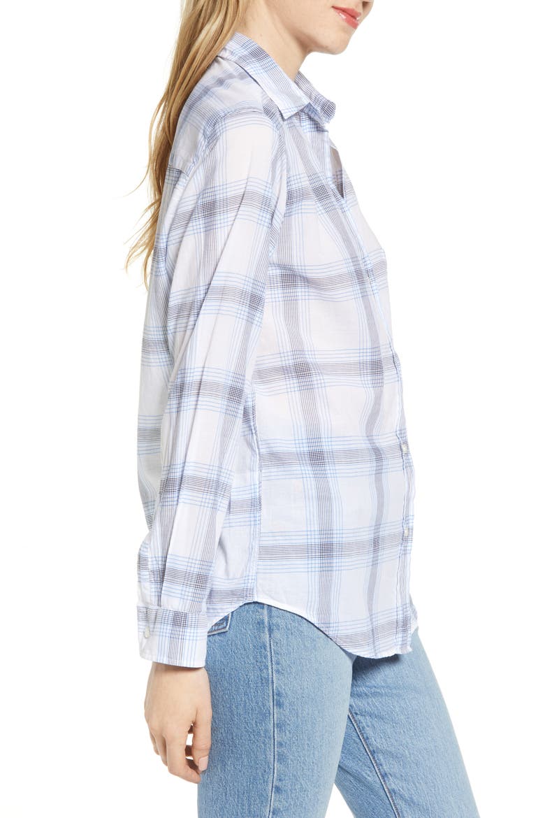 The Hero Tissue Cotton Button-Up Shirt, Alternate, color, WILMA WHITE BLUE AND BLACK
