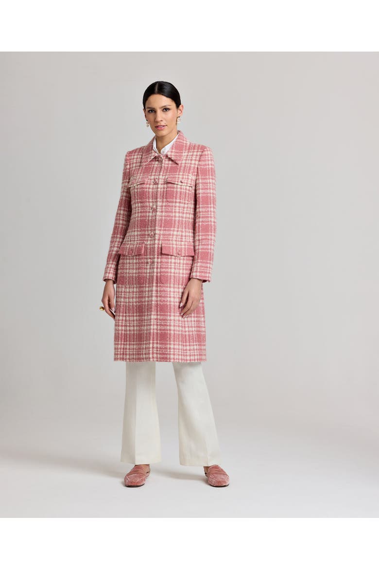 The Lady Check Wool Coat, Alternate, color, Pink/Cream