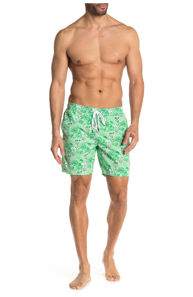 Mr.Swim Floral Print Drawstring Swim Shorts, Main, color, 