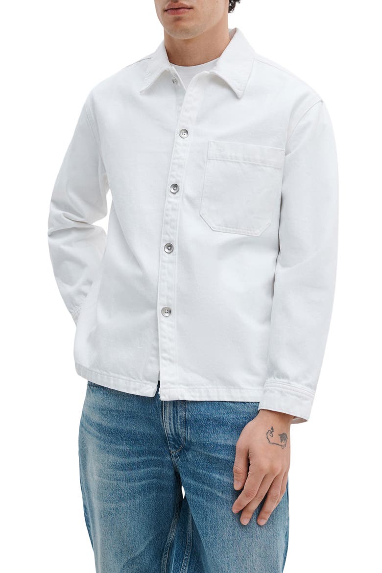 Astor Cotton Overshirt, Main, color, WHITE RINSE