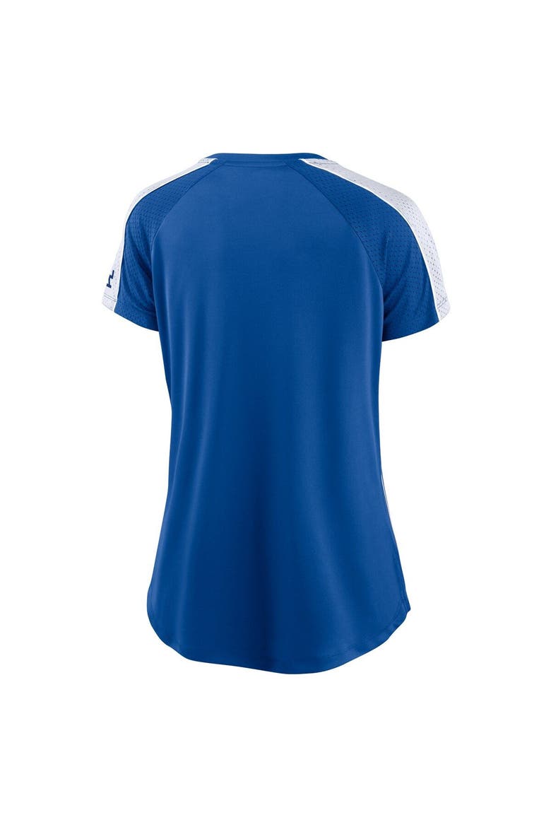 Women's Fanatics Branded Royal/White Los Angeles Dodgers True Classic League Diva Pinstripe Raglan V-Neck T-Shirt, Alternate, color, Royal