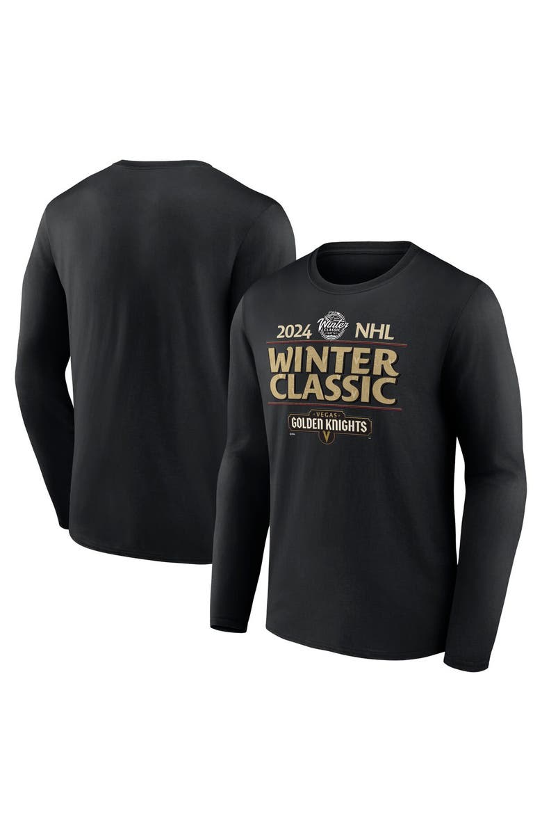 FANATICS Men's Fanatics Branded Black Vegas Golden Knights 2024 NHL Winter Classic Text Driven Long Sleeve T-Shirt, Main, color,