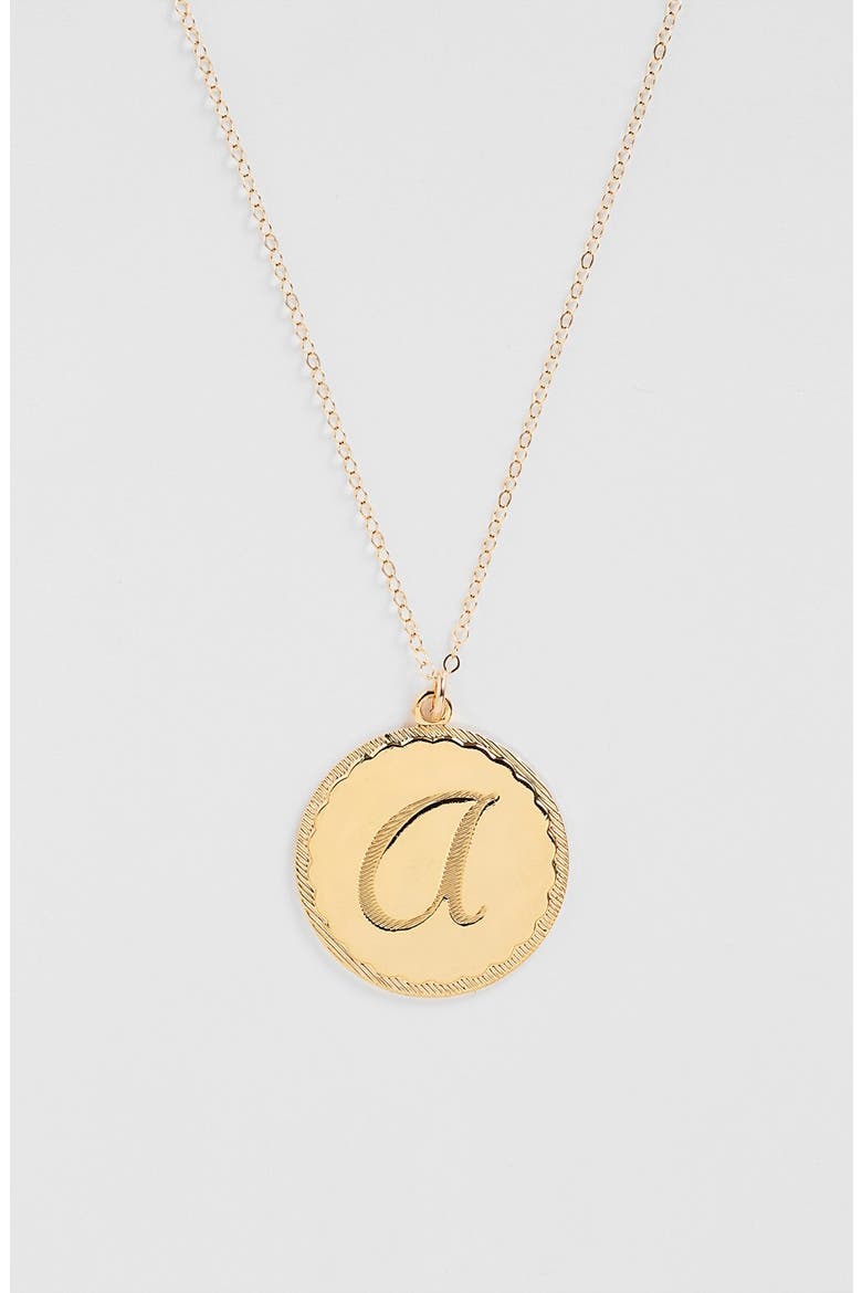 'Dalton' Long Initial Pendant Necklace, Main, color, GOLD - A