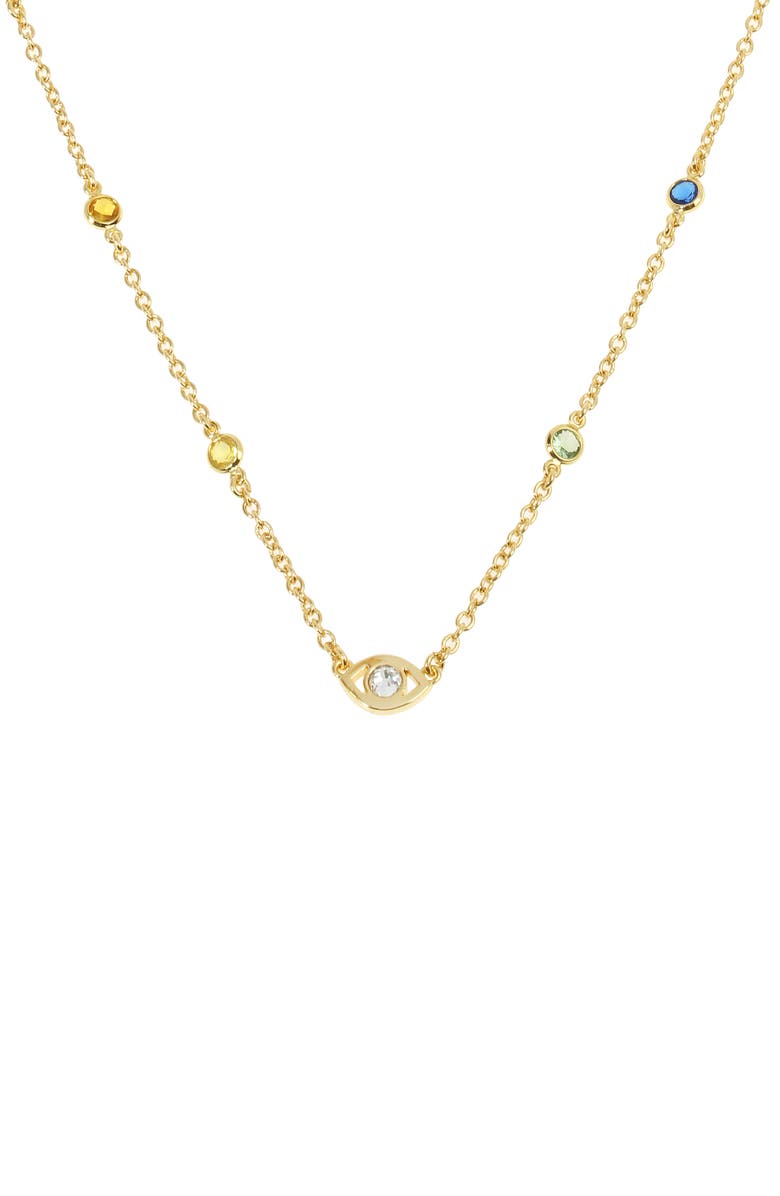 Kurt Geiger London Evil Eye Station Necklace, Alternate, color, Gold/ Multi