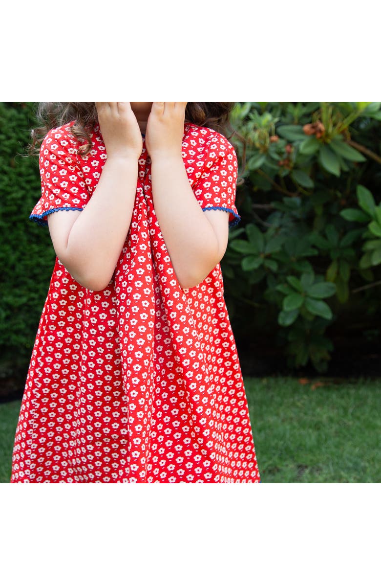 Beet World Toddler Amy dress with Lace trim, Alternate, color, Red