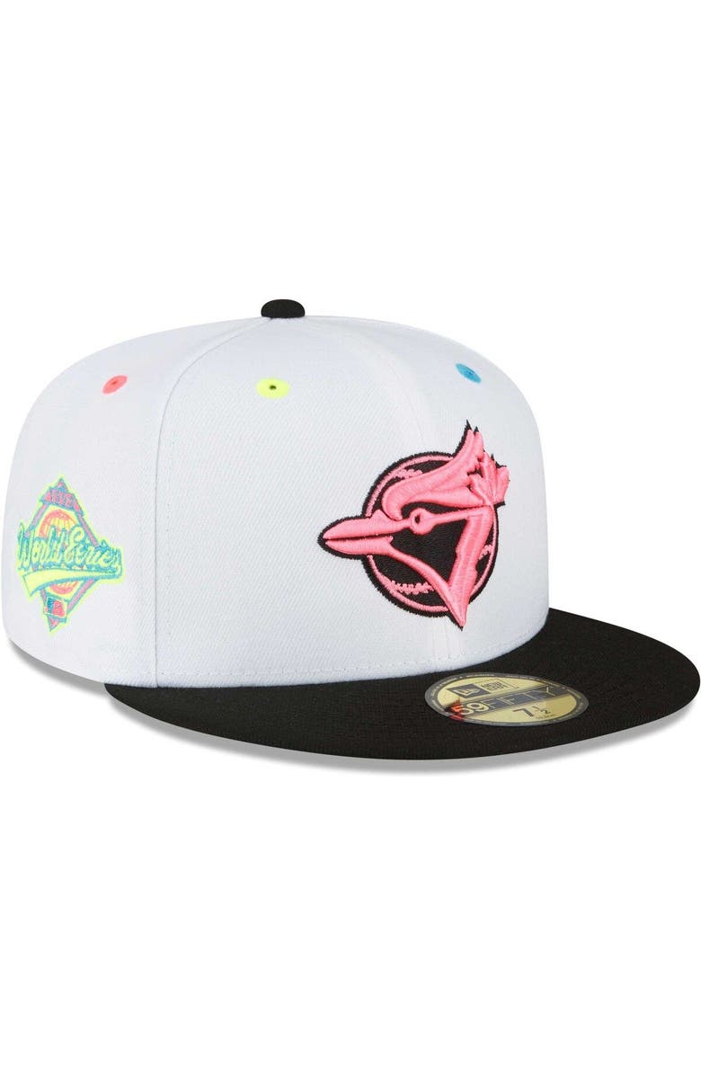 New Era Men's New Era White Toronto Blue Jays Neon Eye 59FIFTY Fitted Hat, Main, color, 