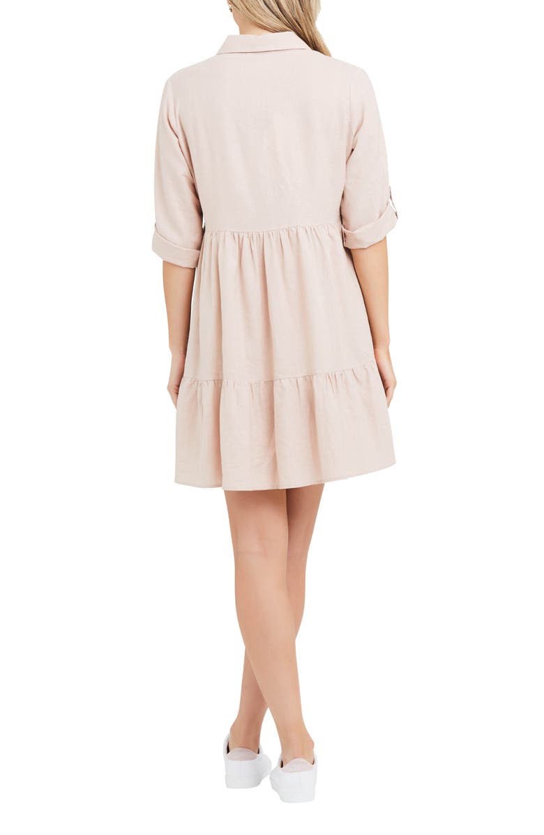 Ripe Maternity Adel Linen Blend Maternity/Nursing Dress, Alternate, color, Peachy Pink