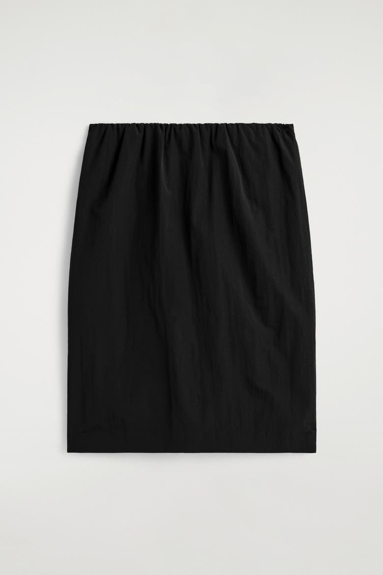 Gathered Pencil Skirt, Alternate, color, BLACK