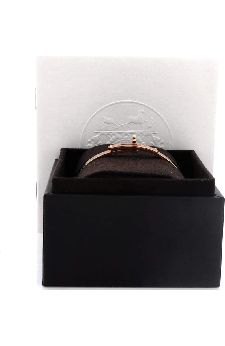 Pre-Owned Hermes Kelly Bracelet 18K Rose Gold and Pave Diamonds Small, Alternate, color, Rose Gold