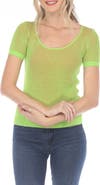 RAIN AND ROSE Rib Knit Short Sleeve Top