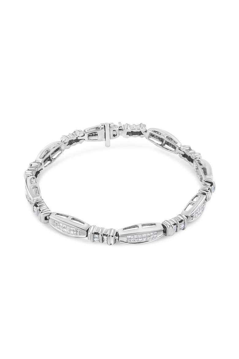 14K White Gold 2.0 Cttw Diamond Link Bracelet, Main, color, White