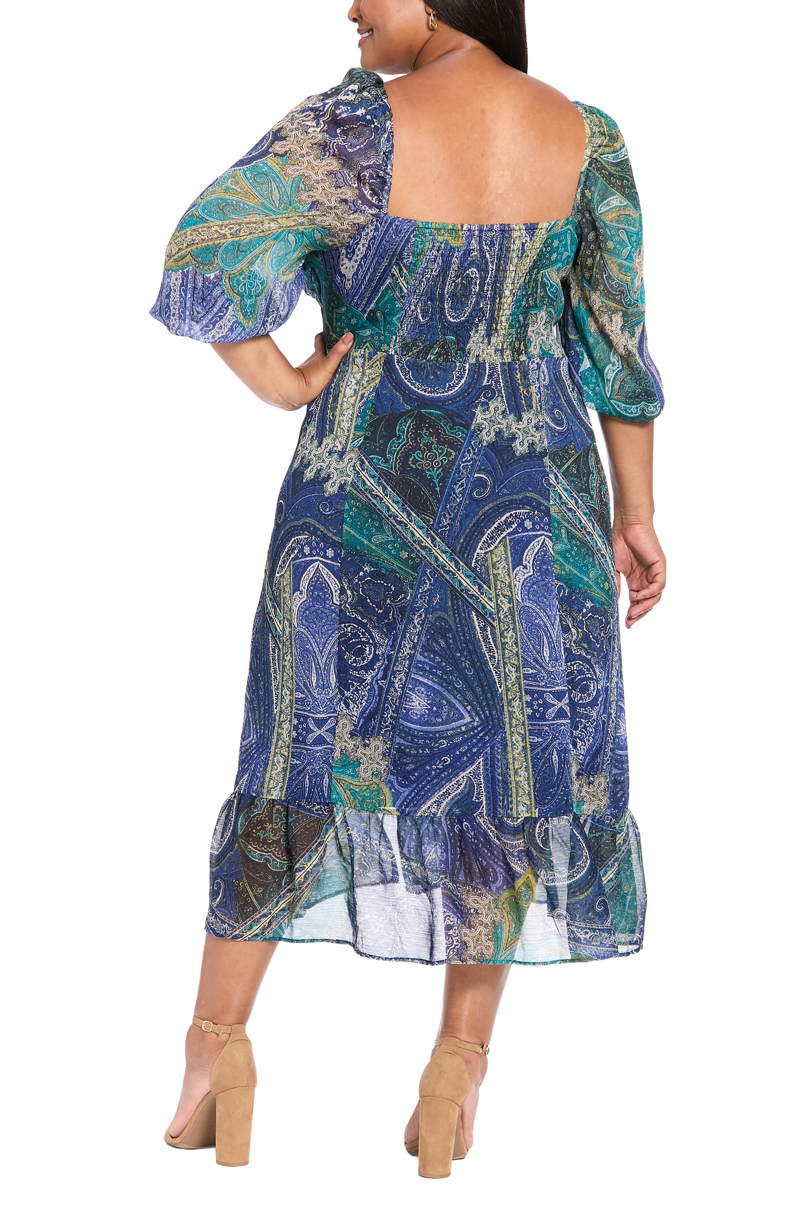 jessica simpson blue maxi dress Women's Raya Ruffle-Trim Slip Dress
