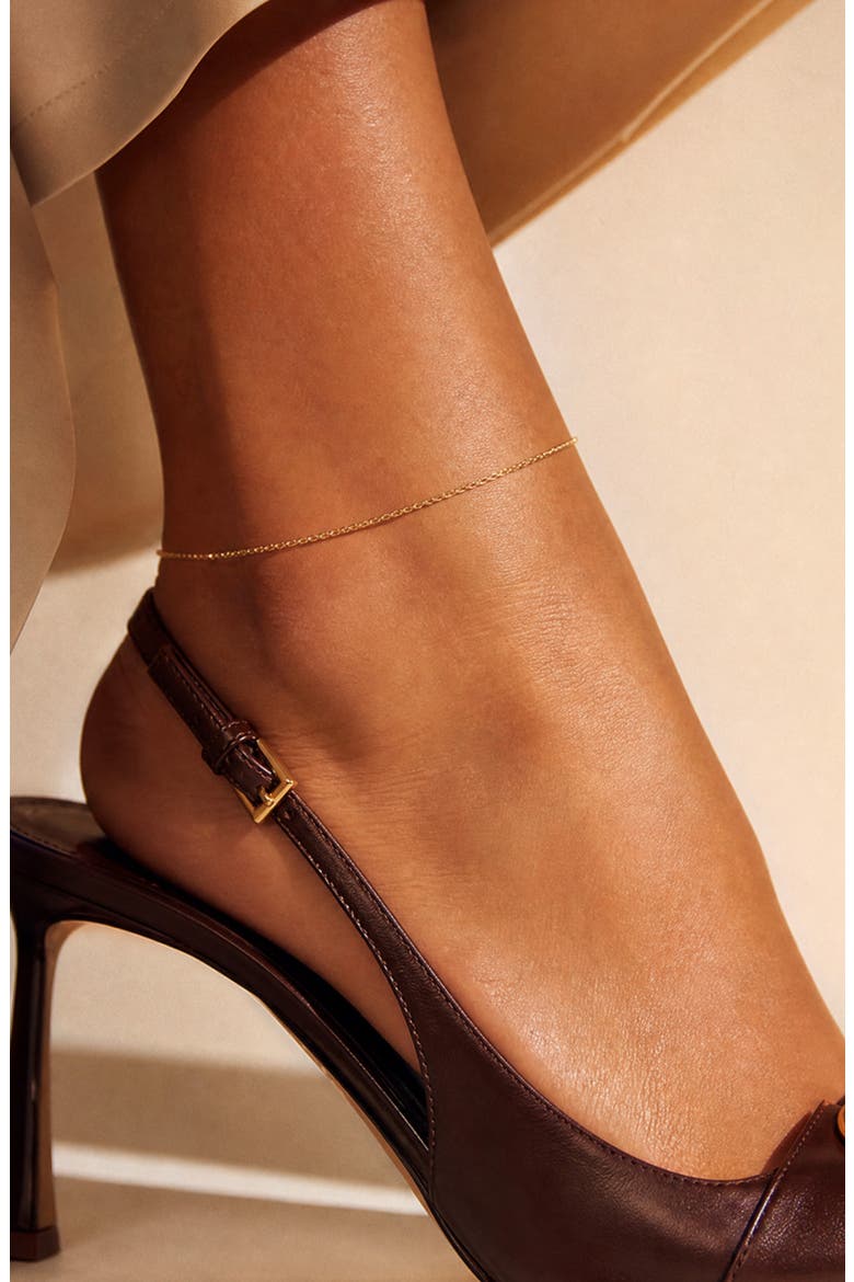 Rope Chain Anklet, Alternate, color, GOLD